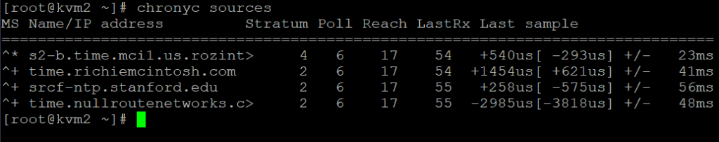 chronyc sources